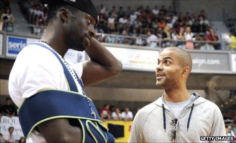 Pops Mensah-Bonsu and Tony Parker