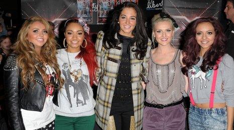 Tulisa with girl group Little Mix