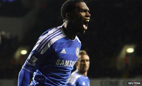 Daniel Sturridge celebrates scoring Chelsea's equaliser