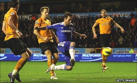 Frank Lampard steers in his 89th-minute winner