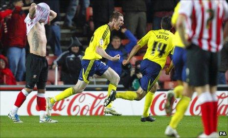 Stephen Pearson celebrates