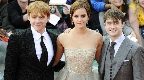 Rupert Grint, Emma Watson and Daniel Radcliffe.