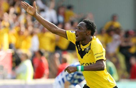 Nigeria's Ahmed Musa celebrating a goal for VVV Venlo