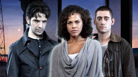 Damien Molony, Lenora Crichlow and Michael Socha from Being Human