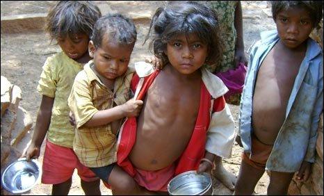 Malnourished children in India