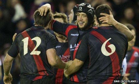 Edinburgh players celebrating