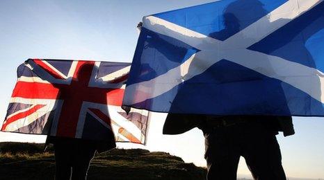 UK and Scottish flags
