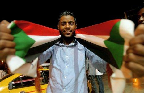 A Sudan fan on the streets of the capital Khartoum