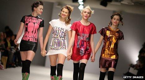 Models on the catwalk