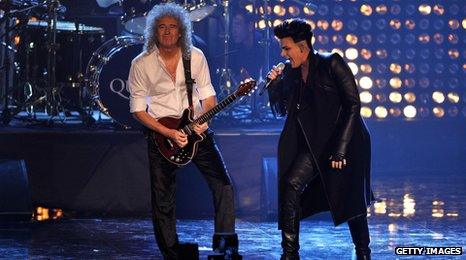 Brian May and Adam Lambert