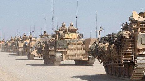 Warrior armoured vehicles in Afghanistan