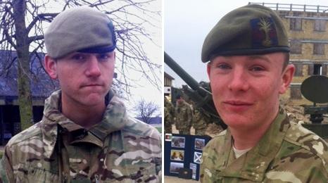 Private Lee Tomlinson and Guardsman Ched Griffiths