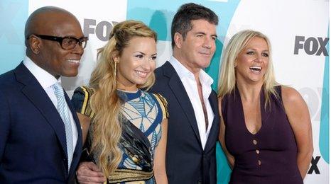 L.A. Reid, Demi Lovato, Simon Cowell and Britney Spears