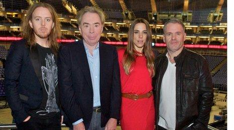 Tim Minchin, Andrew Lloyd Webber, Mel C and Chris Moyles