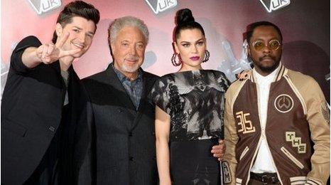 Danny O'Donoghue, Sir Tom Jones, Jessie J and Will.i.am