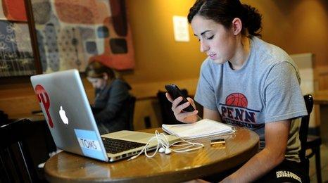 Woman using smartphone