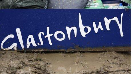 Glastonbury Festival sign