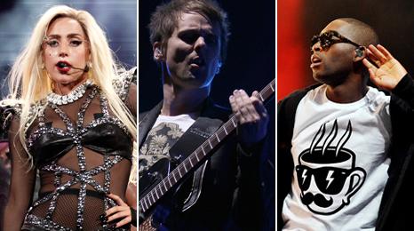 Lady Gaga, Muse and Tinie Tempah