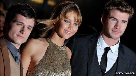 Josh Hutcherson, Jennifer Lawrence and Liam Hemsworth