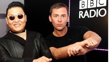 Psy and Scott Mills