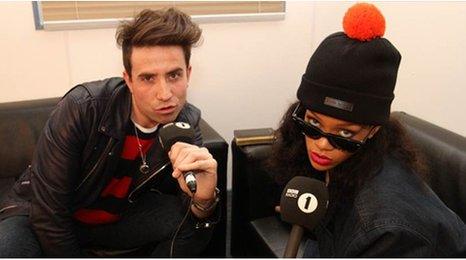 Nick Grimshaw and Rihanna