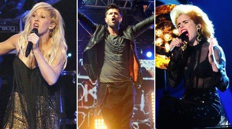 Ellie Goulding, Danny O'Donaghue and Paloma Faith