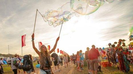 Bestival festival-goer