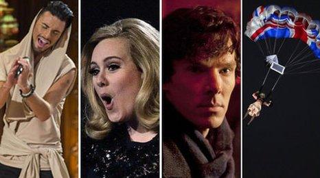 Rylan Clark, Adele, Benedict Cumberbatch and a parachuting Queen