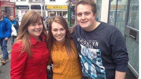 Falmouth students Laura, Laura and Ben