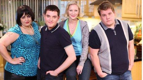 Ruth Jones, Mathew Horne, Joanna Page and James Corden