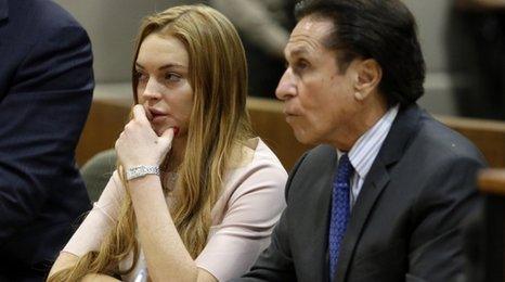 Lindsay Lohan and her lawyer Mark Heller