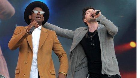 Labrinth and Danny O'Donoghue from The Script