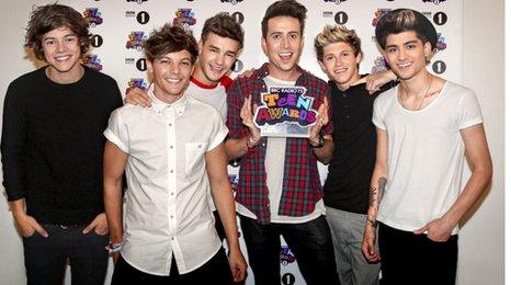 Nick Grimshaw with One Direction