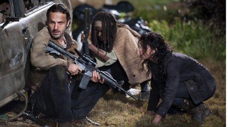 Andrew Lincoln, Danai Gurira and Melissa Ponzio