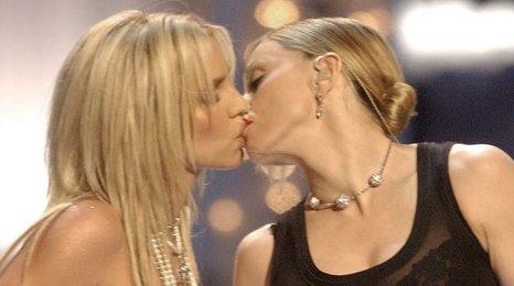 Britney Spears and Madonna kissing