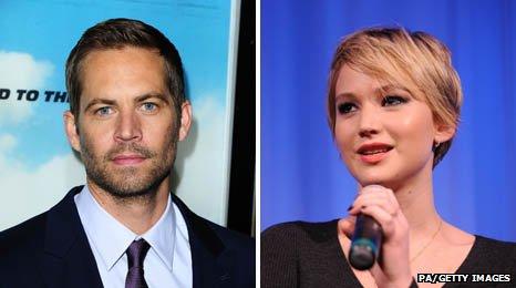 Paul Walker and Jennifer Lawrence