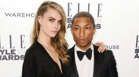 Cara Delevingne and Pharrell Williams