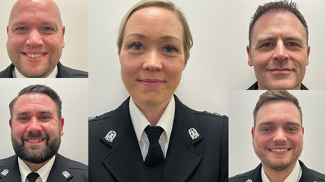  PS David Gibbs, PC Scott Thomson, PC Tim Clarkson, PC Emma Davies and PC Nathan Fulton