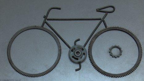 Metal artwork of a bicycle