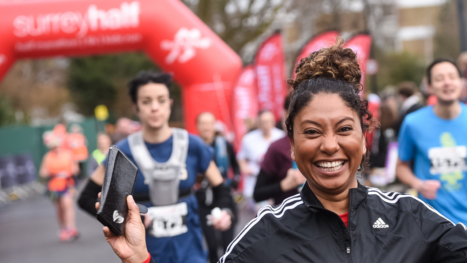 Runners taking part in the Surrey half marathon.