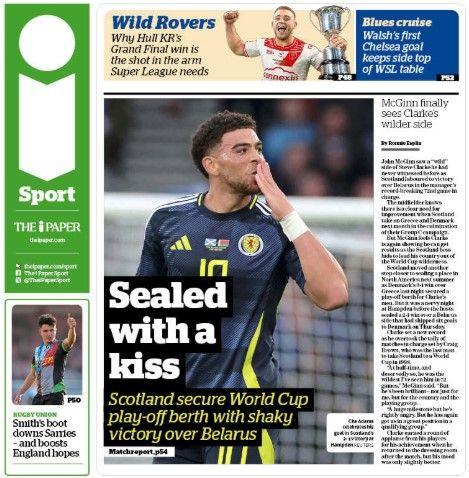 The back page of The i Paper