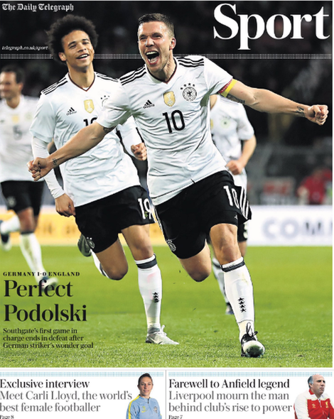 Thursday's Telegraph Sport