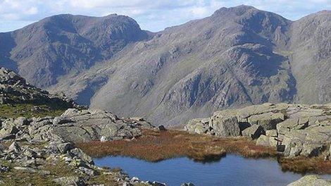 Scafell and Scafell Pike from Crinkle Crags