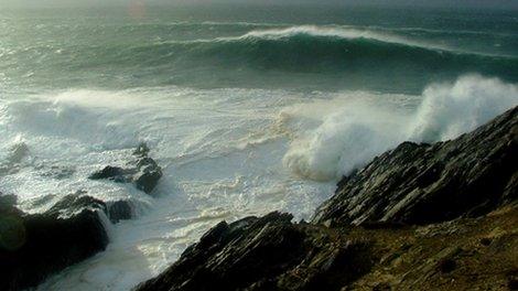 Stormy seas in Newquay