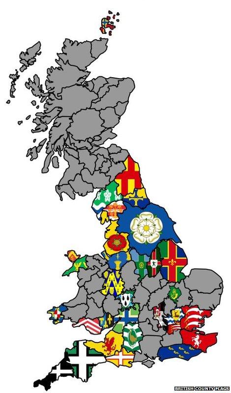 Flag county map