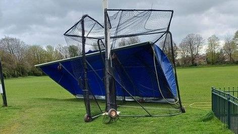 Damaged cricket nets