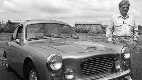 Giles Smith and a GT, the first Gilbern car he created with Bernard Friese