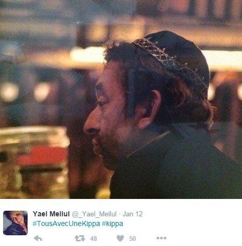 Serge Gainsbourg wearing a kippah