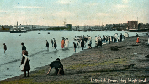 People enjoy the "pleasure beach" at what is now Cliff Quay