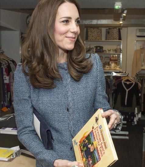 The Duchess of Cambridge opening a new charity shop